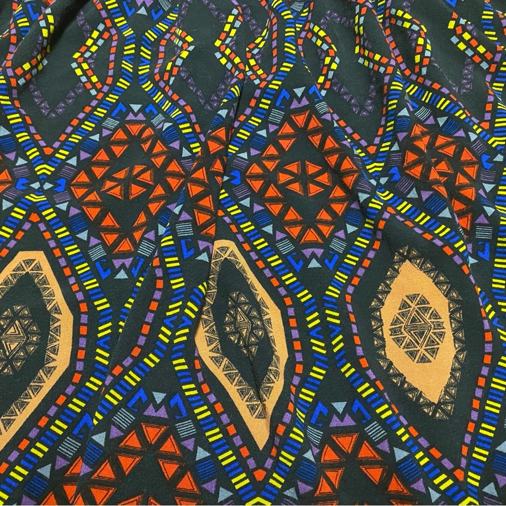Forever 21 Women’s Multicolor Geometric Print Sundress Size S Lattice Back Boho - Picture 4 of 14